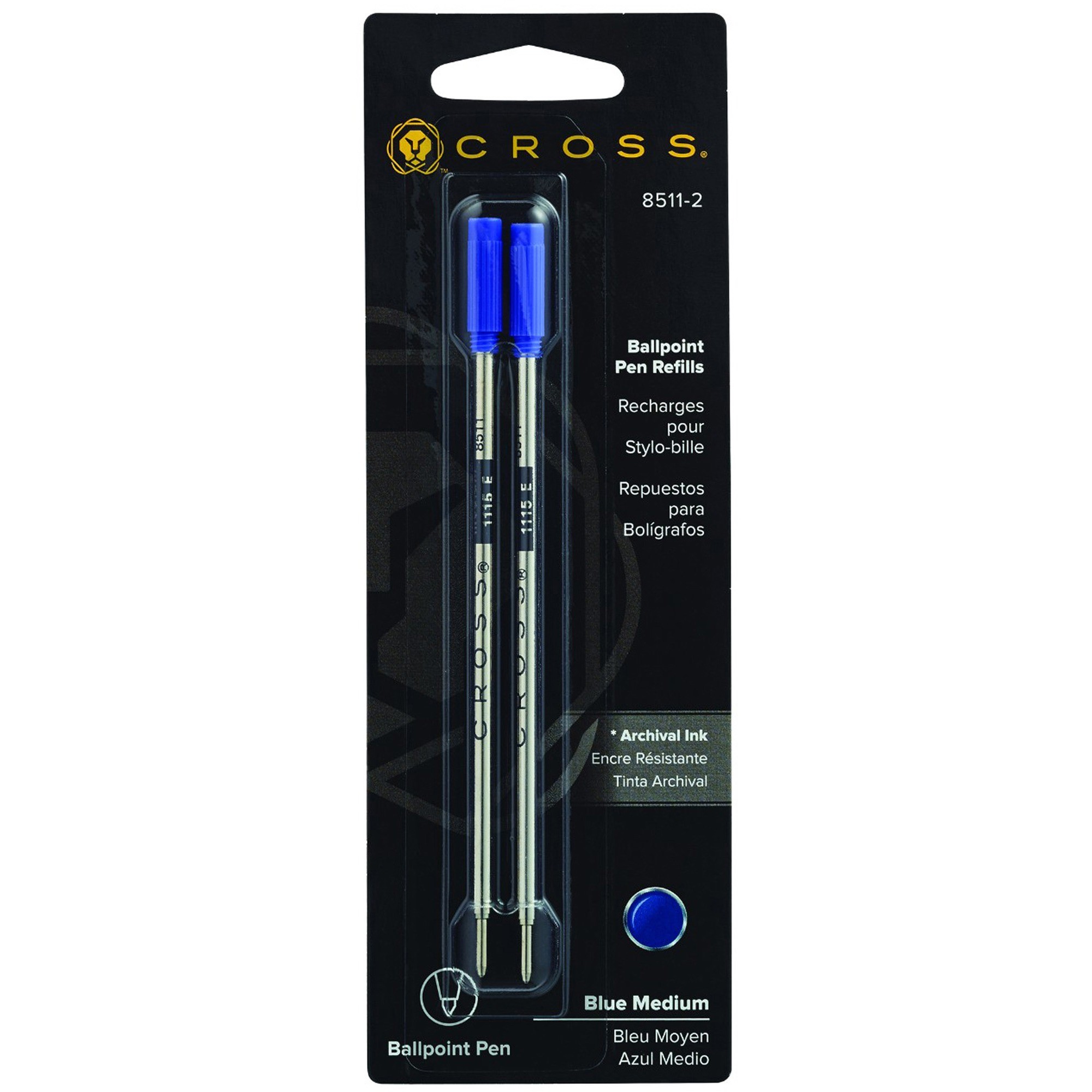 Cross Refills for Ballpoint Pens Blue Medium 2 Pack