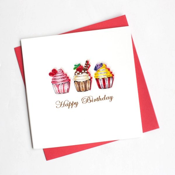 Quilling Card Cupcake Birthday bd113