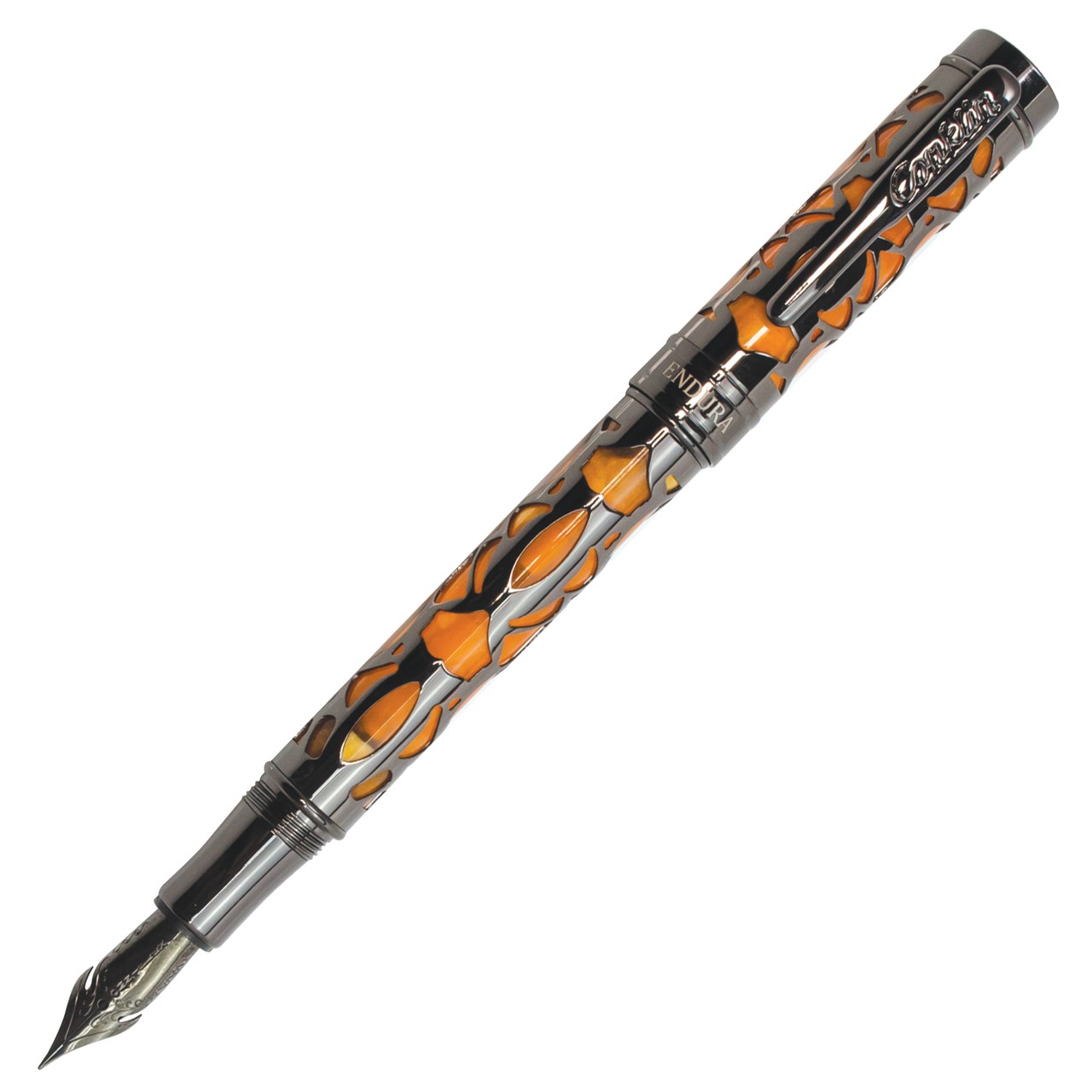Conklin Endura Deco Crest Orange Fountain Pen