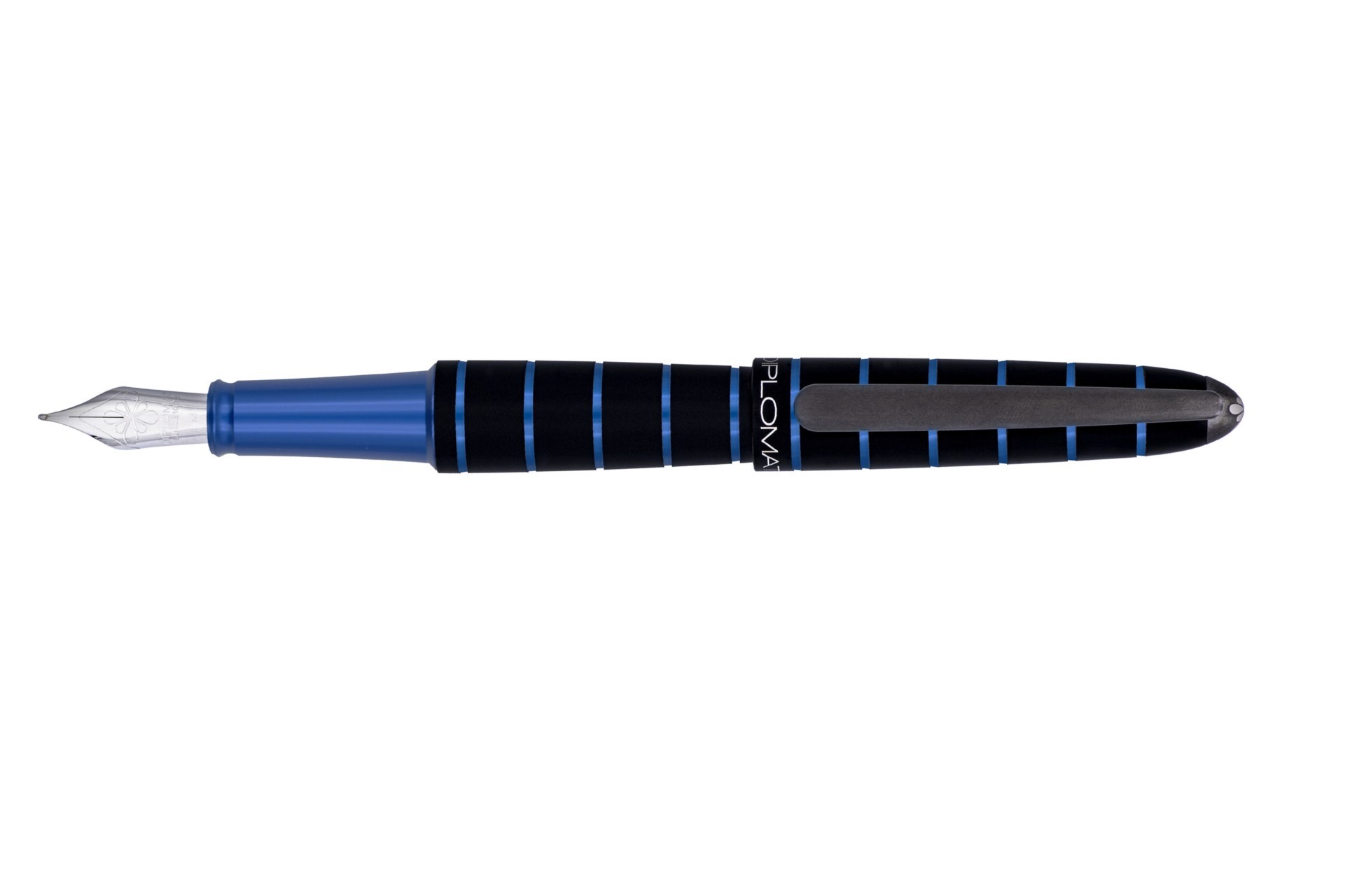 Diplomat Elox Ring Black/Blue Fountain Pen Steel Nib