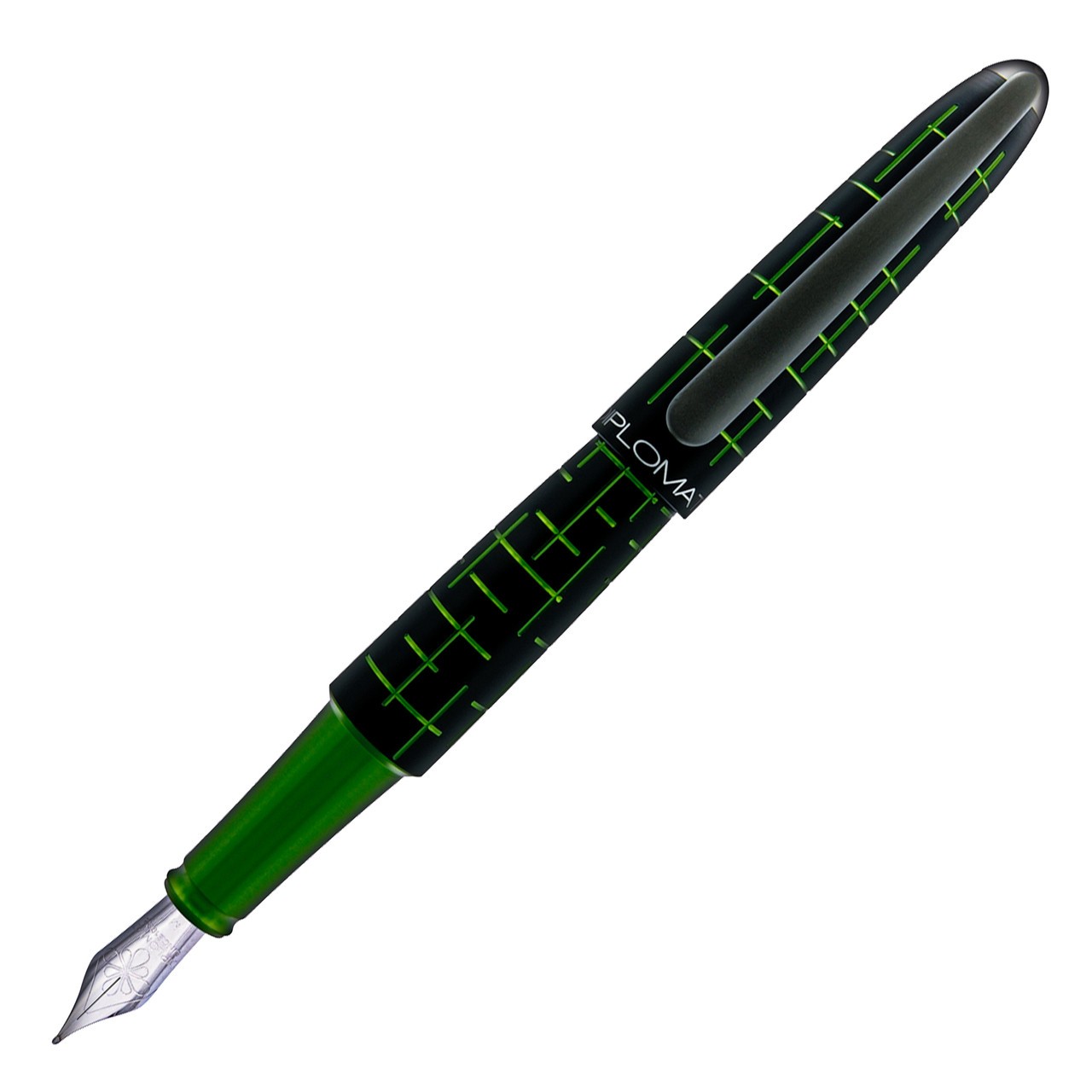 Diplomat Elox Matrix Green Fountain Pen Steel Nib