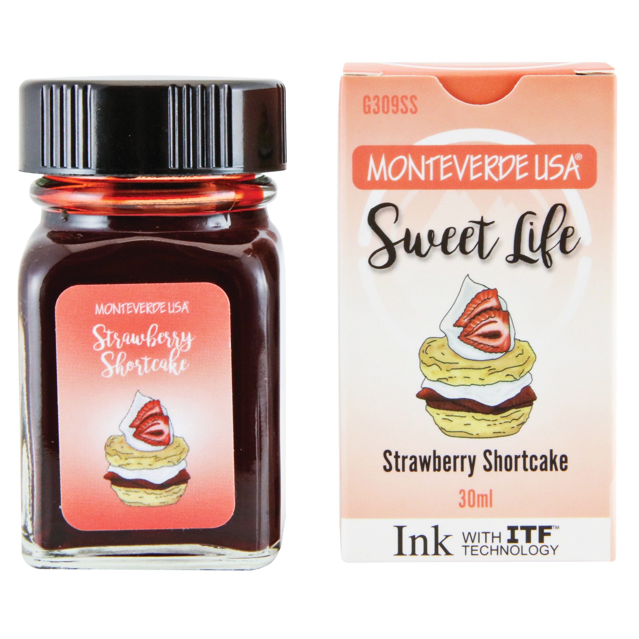 Monteverde Sweet Life Bottled Ink 30mL Strawberry Shortcake
