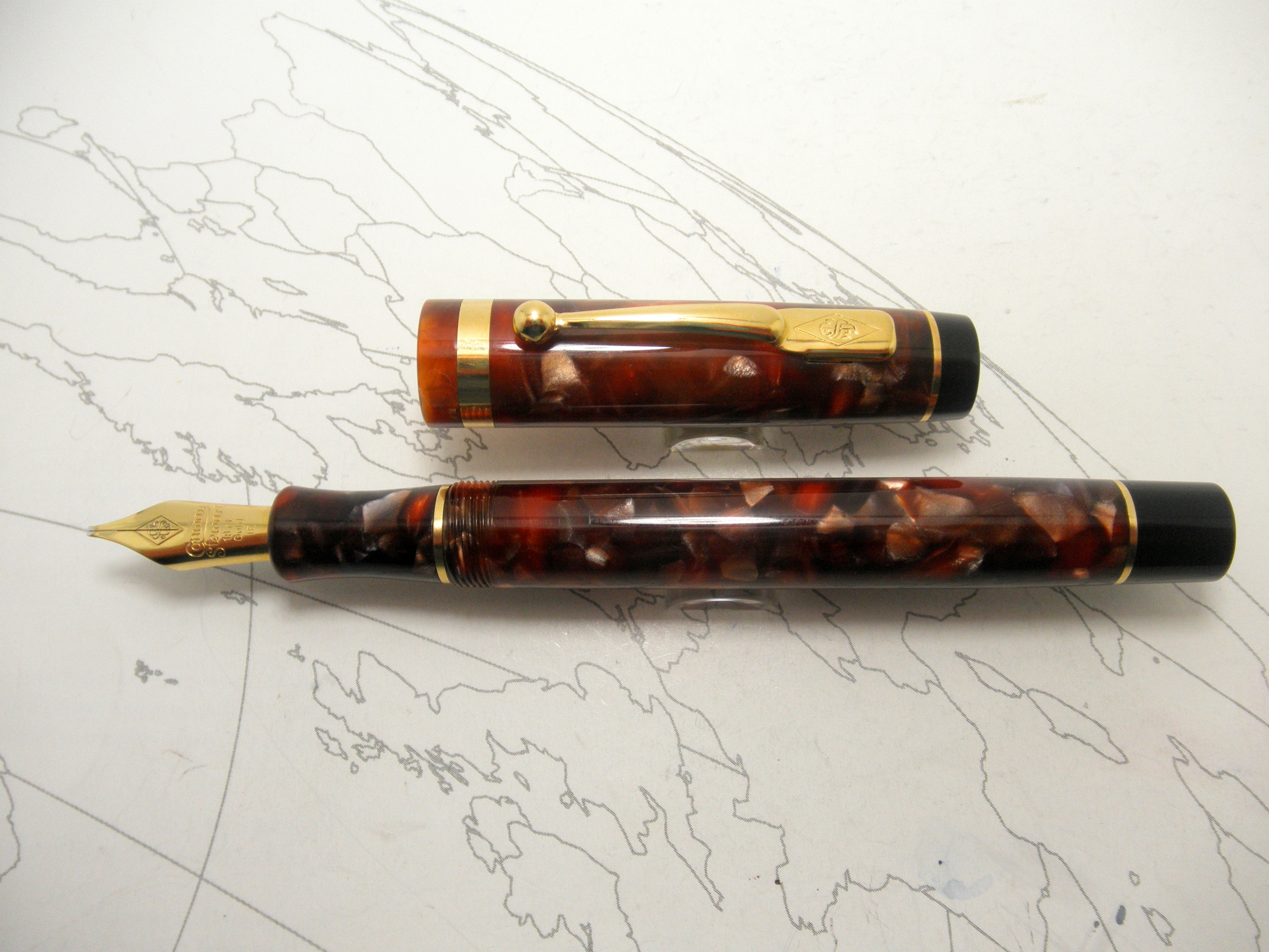 Conway Stewart Collector's Edition Marbled Brown Fountain Pen