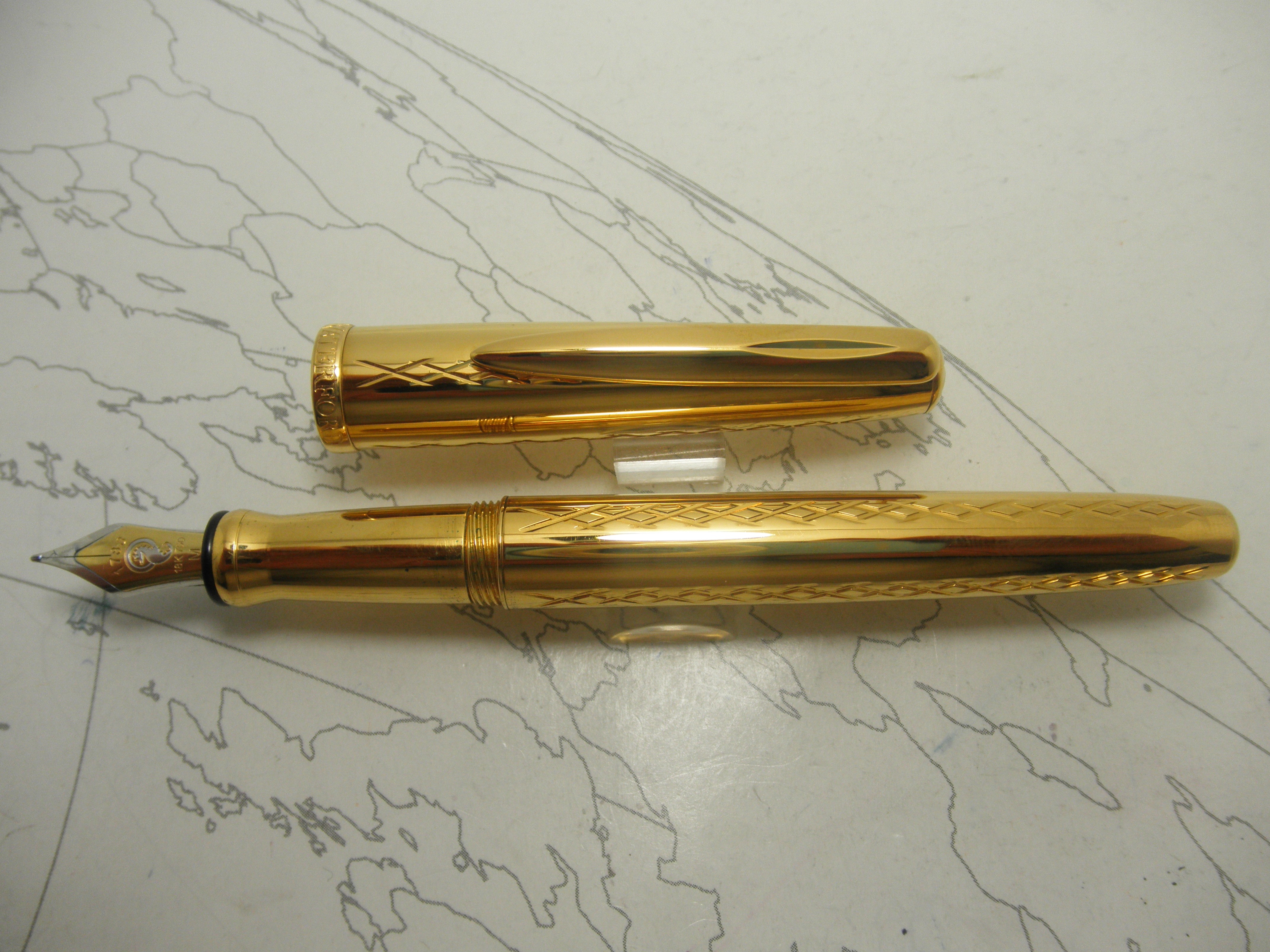 Waterford Lismore Gold Plated Fountain PenWaterford Lismore Gold Plated Fountain Pen
