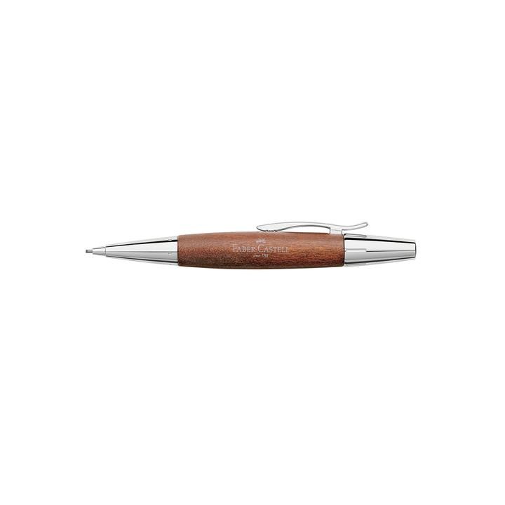 Faber-Castell E-Motion Brown Wood And Polished Chrome Mechanical Pencil