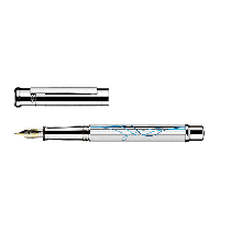 Otto Hutt Design 04 Scribble Platinum Plated Fountain Pen 18k Nib
