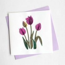 Quilling Card Purple Tulips BL919