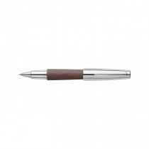 Faber-Castell E-Motion Dark Brown Wood And Polished Chrome Rollerball